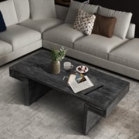 Image 6 of American Vintage Industrial Coffee Table, Premium Reclaimed Wood Texture