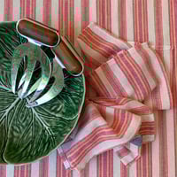 Image 5 of Andana Striped Tablecloth Set - Magenta