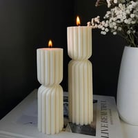 Image 5 of Wave Cylindrical Candle Silicone Mold With Irregular Geometric Shape Twisted