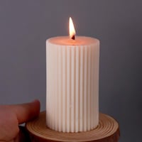 Image 4 of Striped Cylindrical Candle Silicone Mold Handmade Scented Candle Making Wax