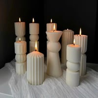 Image 6 of Wave Cylindrical Candle Silicone Mold With Irregular Geometric Shape Twisted