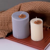 Image 5 of Striped Cylindrical Candle Silicone Mold Handmade Scented Candle Making Wax