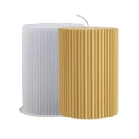 Image 6 of Striped Cylindrical Candle Silicone Mold Handmade Scented Candle Making Wax