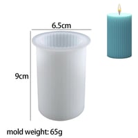 Image 7 of Striped Cylindrical Candle Silicone Mold Handmade Scented Candle Making Wax