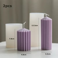 Image 11 of Wave Cylindrical Candle Silicone Mold With Irregular Geometric Shape Twisted