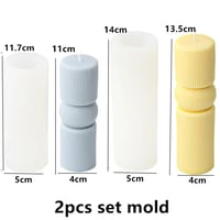 Image 12 of Wave Cylindrical Candle Silicone Mold With Irregular Geometric Shape Twisted