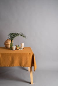Image 17 of 100% Pure Linen Solid Color Table Cloth