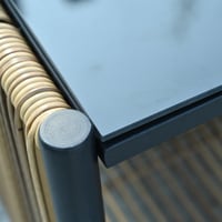 Image 7 of New Comming Outdoor PE Brown Wicker 2seats Sofa With Grey Cushion and Table Set