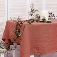 Image 20 of 100% Pure Linen Solid Color Table Cloth