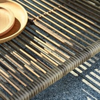 Image 8 of New Comming Outdoor PE Brown Wicker 2seats Sofa With Grey Cushion and Table Set