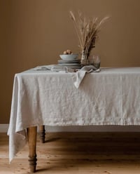 Image 21 of 100% Pure Linen Solid Color Table Cloth