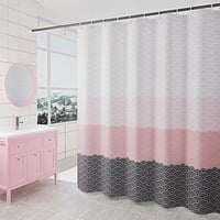 Image 1 of Nordic Shower Curtain Geometric Color Block Bath Curtains Bathroom for Bathtub Bathing Cover Extr...