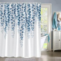 Image 1 of Eucalyptus Leaves Shower Curtain for Bathroom Green Leaf Plant Decorative Bath