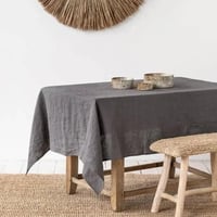 Image 23 of 100% Pure Linen Solid Color Table Cloth