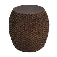 Image 6 of Faux Rattan Side Table for Both Indoor and Outdoor Use, Handmade MgO, Brown