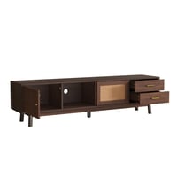 Image 9 of Mid Century Modern TV Stand for 80' TVs, Entertainment Center Doors and Drawers