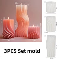 Image 20 of Wave Cylindrical Candle Silicone Mold With Irregular Geometric Shape Twisted