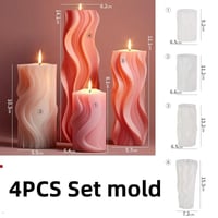 Image 21 of Wave Cylindrical Candle Silicone Mold With Irregular Geometric Shape Twisted