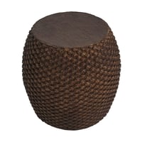Image 7 of Faux Rattan Side Table for Both Indoor and Outdoor Use, Handmade MgO, Brown