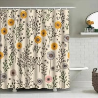 Image 4 of Yellow Flower Bath Curtain Set Shower Decor Vintage Print Modern Home Decor Shower Curtain 3D Pri...