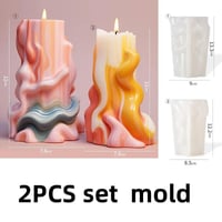 Image 22 of Wave Cylindrical Candle Silicone Mold With Irregular Geometric Shape Twisted