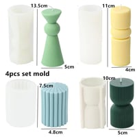 Image 23 of Wave Cylindrical Candle Silicone Mold With Irregular Geometric Shape Twisted
