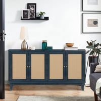 Image 10 of Handcrafted Premium Grain Rattan Sideboard Cabinet With 4 Doors and Adjustable