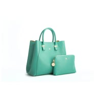 Image 2 of Jane - Tiffany Blue Vegan Leather Satchel