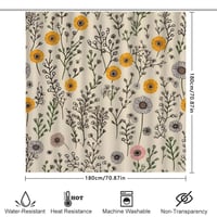 Image 6 of Yellow Flower Bath Curtain Set Shower Decor Vintage Print Modern Home Decor Shower Curtain 3D Pri...