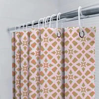 Image 5 of White Orange Geometric Shower Curtain Waterproof Bathroom Decorative Fabric