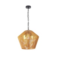 Image 11 of Boho Hemp Rope Pendant Light, Handcrafted Farmhouse Hanging Light Fixture