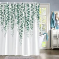 Image 7 of Eucalyptus Leaves Shower Curtain for Bathroom Green Leaf Plant Decorative Bath