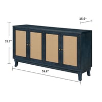Image 12 of Handcrafted Premium Grain Rattan Sideboard Cabinet With 4 Doors and Adjustable