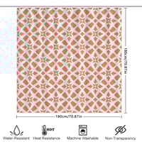 Image 6 of White Orange Geometric Shower Curtain Waterproof Bathroom Decorative Fabric