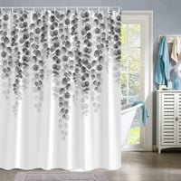 Image 8 of Eucalyptus Leaves Shower Curtain for Bathroom Green Leaf Plant Decorative Bath