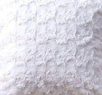 Image 2 of DaDa Bedding Luxury White Roses Swirls Faux Fur Euro Cushion Throw