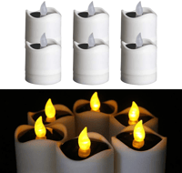 Image 1 of 6PCS Waterproof Smokeless Solar Candles Lights Flame Light