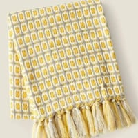 Image 3 of Pastoral Style Yellow Knitted Woolen Blanket