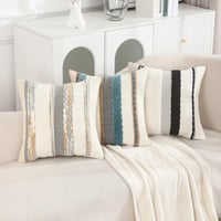 Image 4 of Boho Striped Chenille Throw Pillowcases