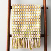 Image 4 of Pastoral Style Yellow Knitted Woolen Blanket