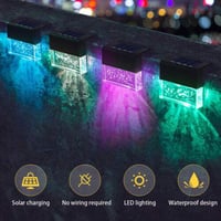 Image 2 of 4 Pack Outdoor Deck Lights Solar Color Changing Path Garden Patio
