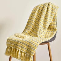 Image 5 of Pastoral Style Yellow Knitted Woolen Blanket