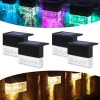 Image 3 of 4 Pack Outdoor Deck Lights Solar Color Changing Path Garden Patio