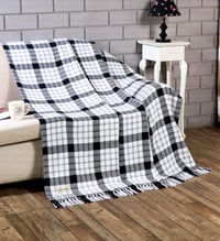 Image 1 of 100% Cotton Woven Plaid Medium Weigh Throw Blanket 50x60''