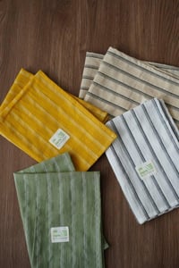 Image 7 of Retro Farmhouse French Linen Stripe Placemat for Elegant Table Setting