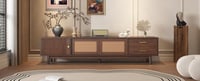 Image 20 of Mid Century Modern TV Stand for 80' TVs, Entertainment Center Doors and Drawers