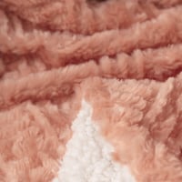 Image 4 of DaDa Bedding Coral Peach Rose Faux Fur Throw Blanket - Dreamy
