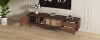 Image 21 of Mid Century Modern TV Stand for 80' TVs, Entertainment Center Doors and Drawers