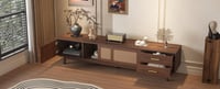 Image 22 of Mid Century Modern TV Stand for 80' TVs, Entertainment Center Doors and Drawers