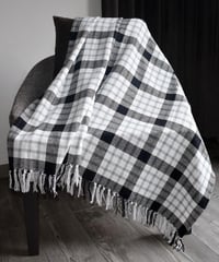Image 2 of 100% Cotton Woven Plaid Medium Weigh Throw Blanket 50x60''